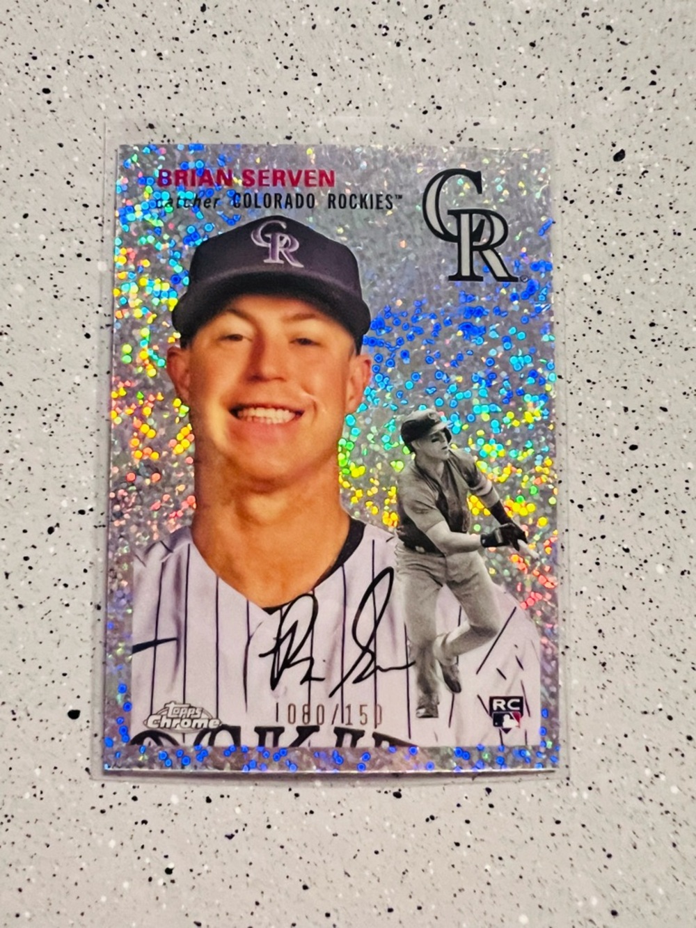 2023 Topps Chrome Platinum Speckle - Brian Serven Colorado Rockies /150 #16💎